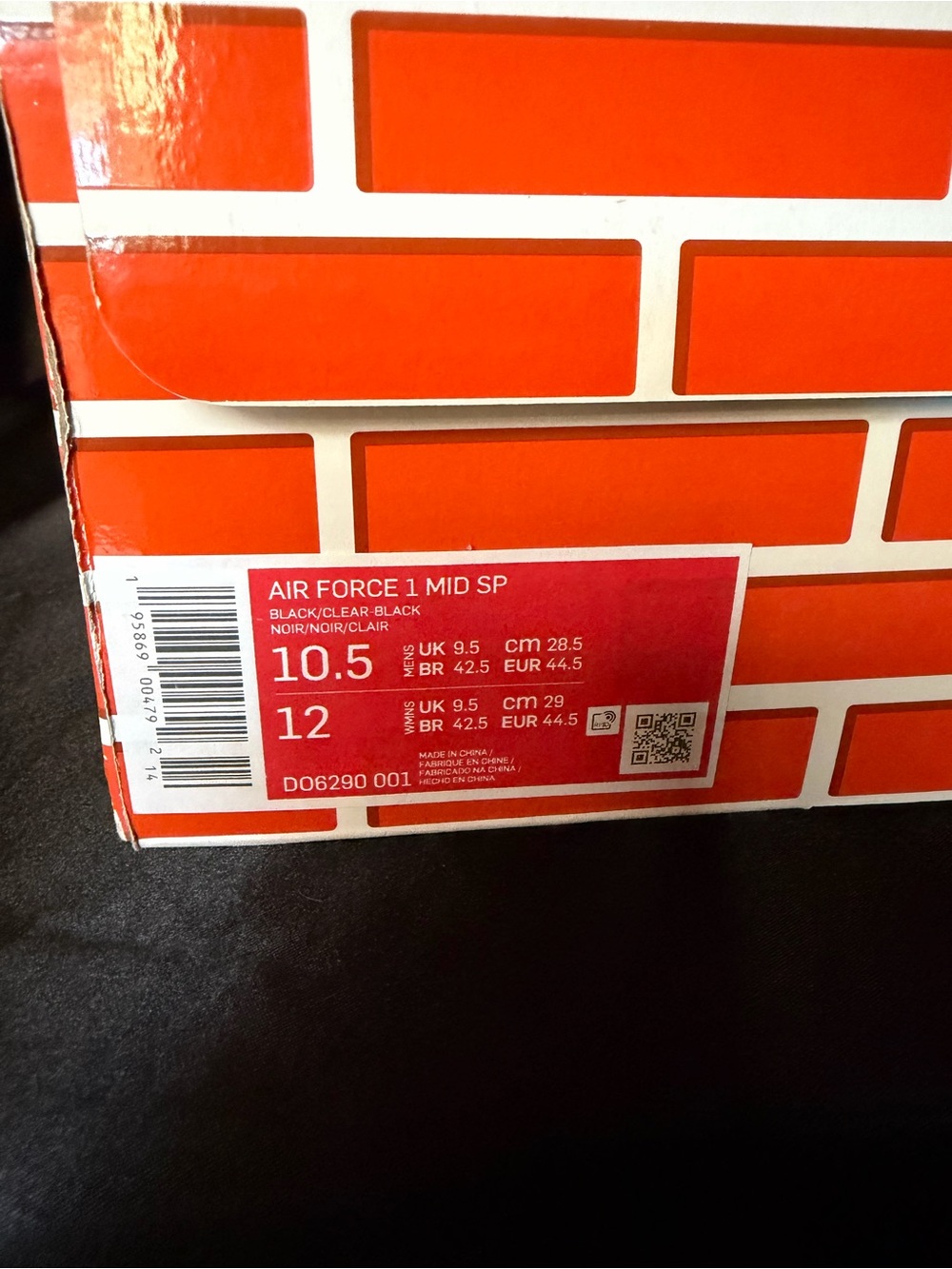 Nike Air Force 1 Mid x Off-White Black - Mens Size 10.5 - Picture 4 of 10